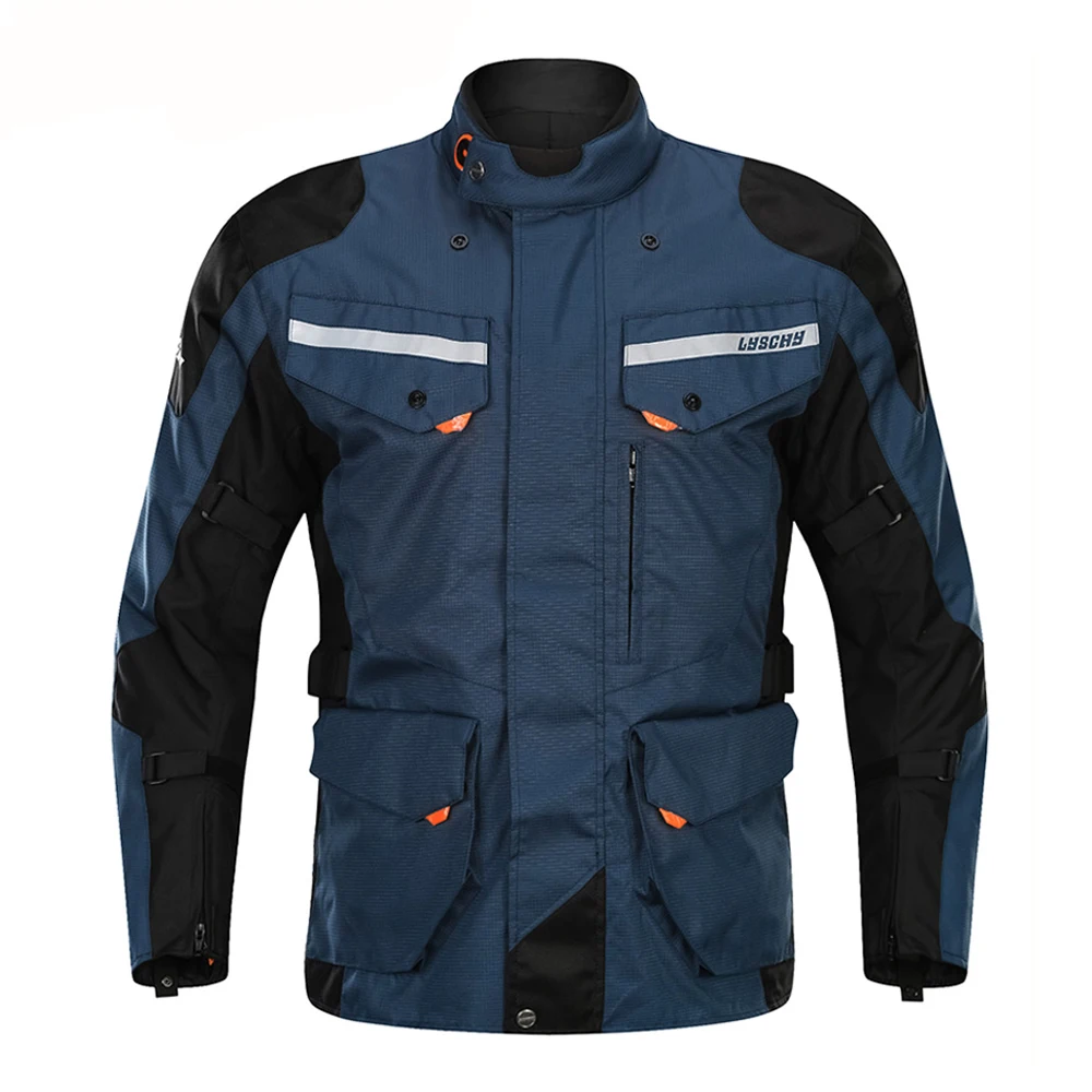 903-Blue Jacket LYSCHY мотоциклетная куртка водонепроницаемая Мужская мотоциклетная куртка для мотокросса мотоциклетная куртка для верховой езды дышащая защита для четырех сезонов - Цвет: 903-Blue Jacket