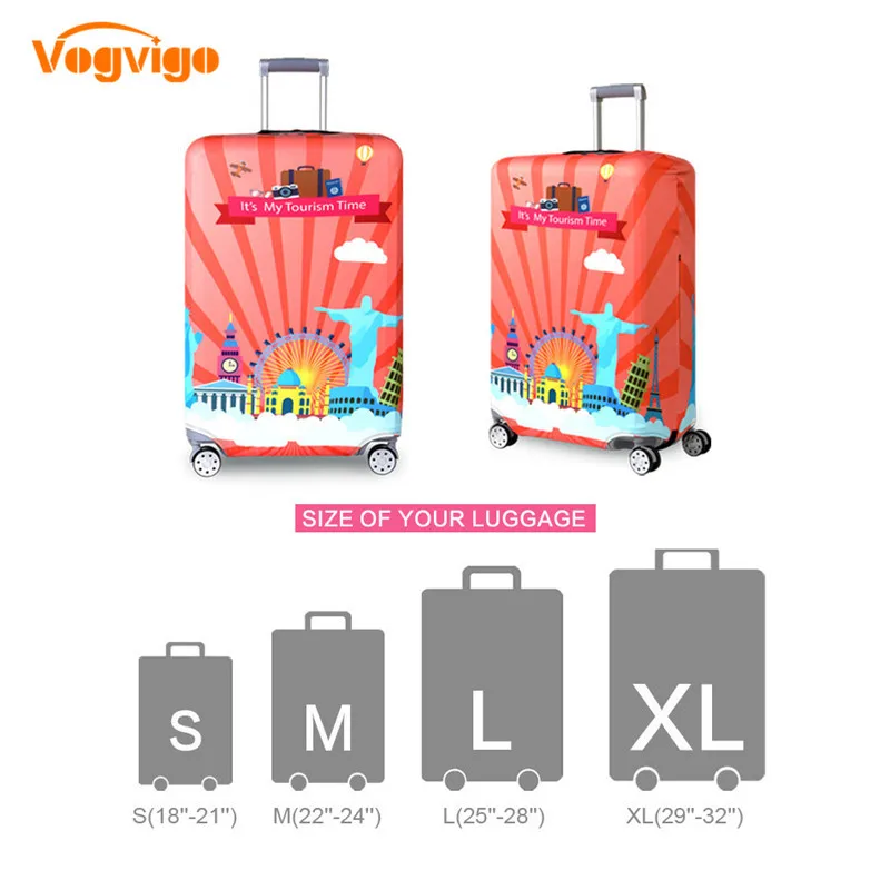 

VOGVIGO Thicker Travel Luggage Covers Suitcases Colorful Pattern Case Travel Accessorie Elastic Baggage Cover Apply to 18-32inch