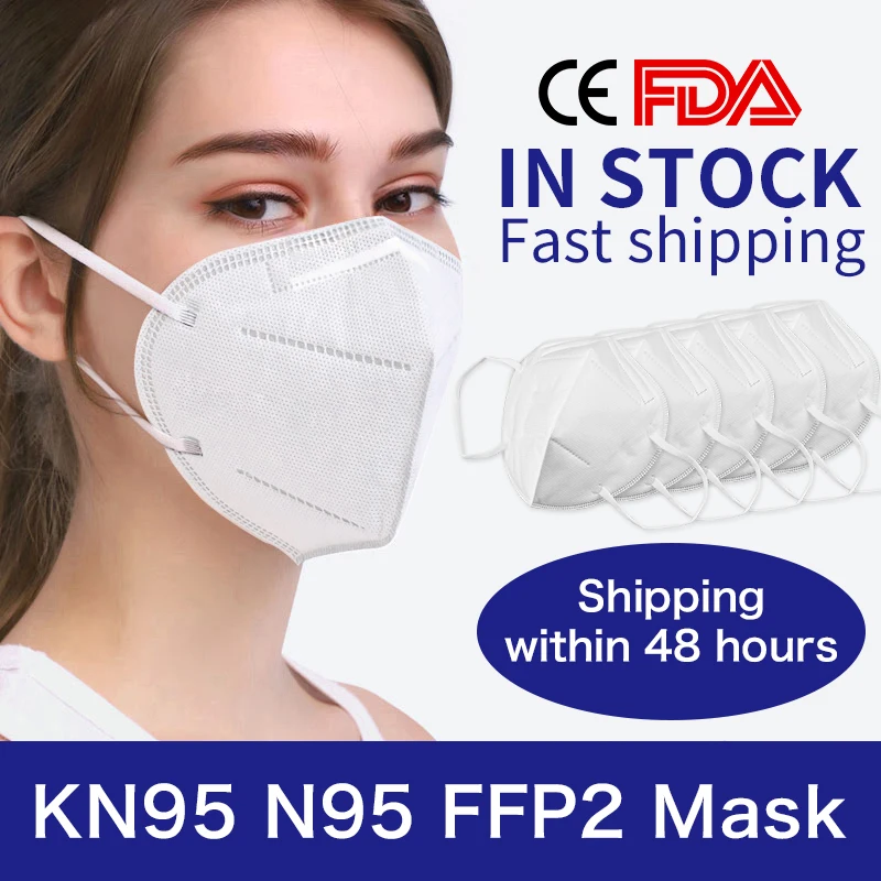

10Pcs KN95 N95 Face Mask Antibacterial Respiratory Masks Anti Haze Dust PM2.5 Mask Safety Dense Protection Droplets Mouth Masks
