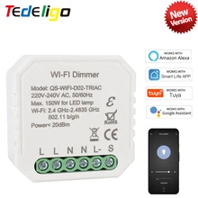 WiFi Tuya Smart Dimmer Switch 1Gang LED Breaker Module Wireless Voice Remote Control Timer Compatible Alexa Echo Google Home