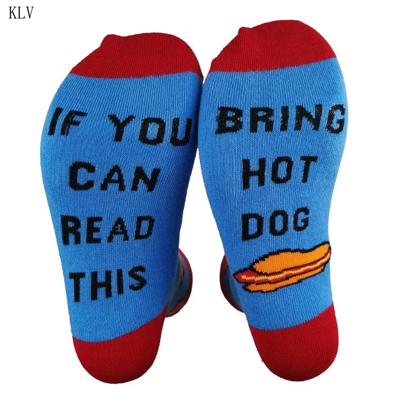 Новинка унисекс, если вы можете прочесть эти длинные носки, забавные носки с надписью, пиво, вино, кофе, пицца, Пончик, жаккардовые хлопковые чулки