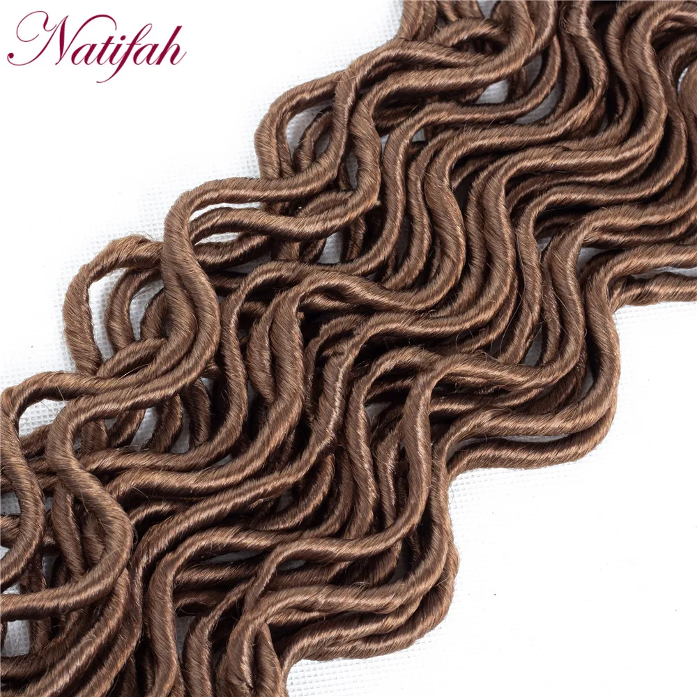 Natifah Faux locs Curly вязанные косички для наращивания волос 20 дюймов вязанные волнистые волосы для женщин
