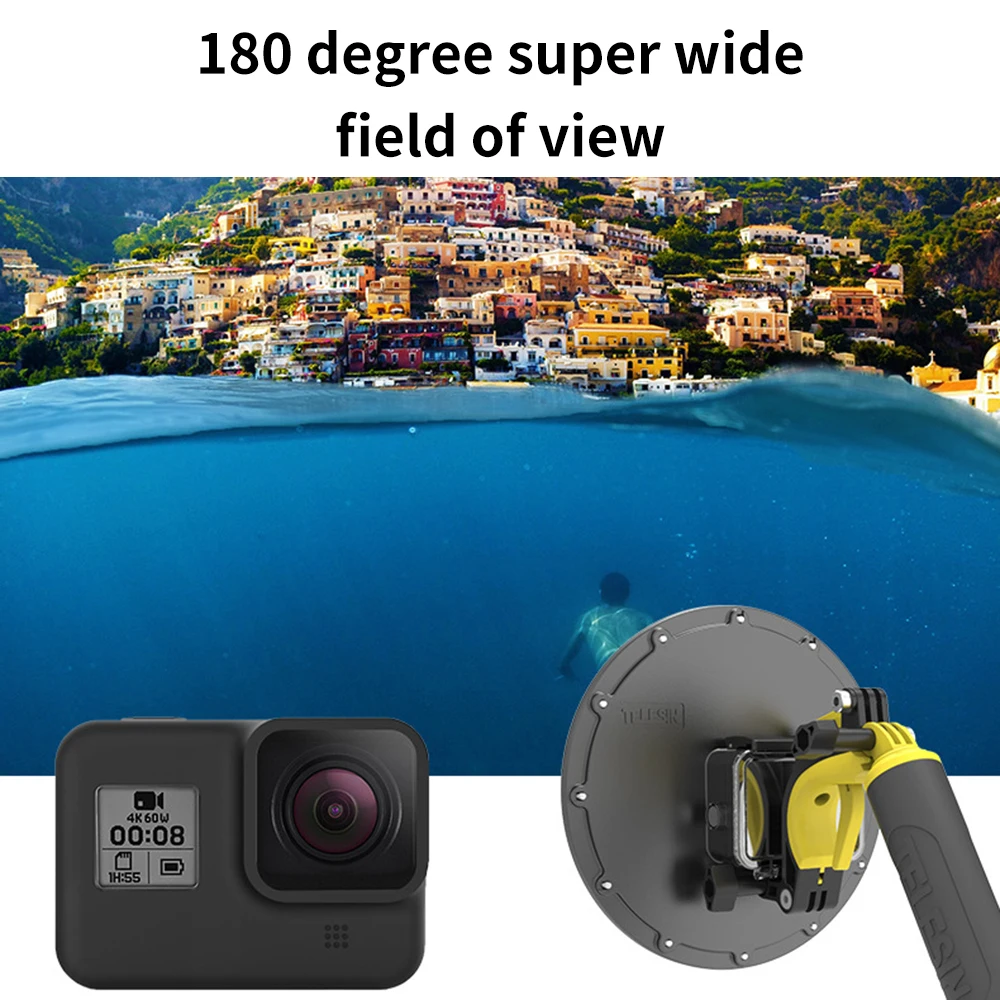 6 ''плавающая ручка триггера для GoPro Hero 8 купол двери 30 м водонепроницаемый Дайвинг Корпус Крышка чехол Аксессуары для камеры