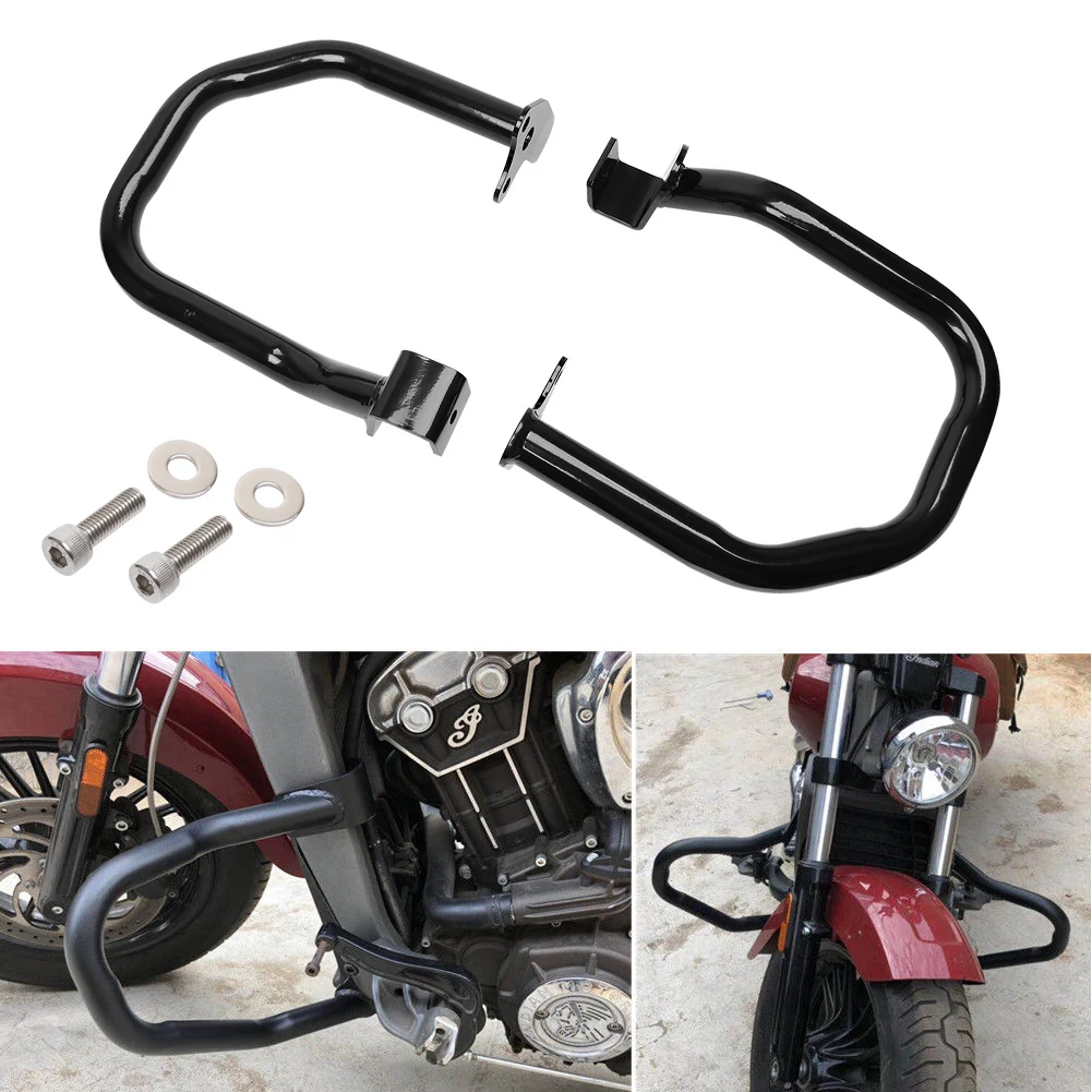 Black Highway Engine Guard Crash Bar Kit For Indian Scout Sixty Bobber