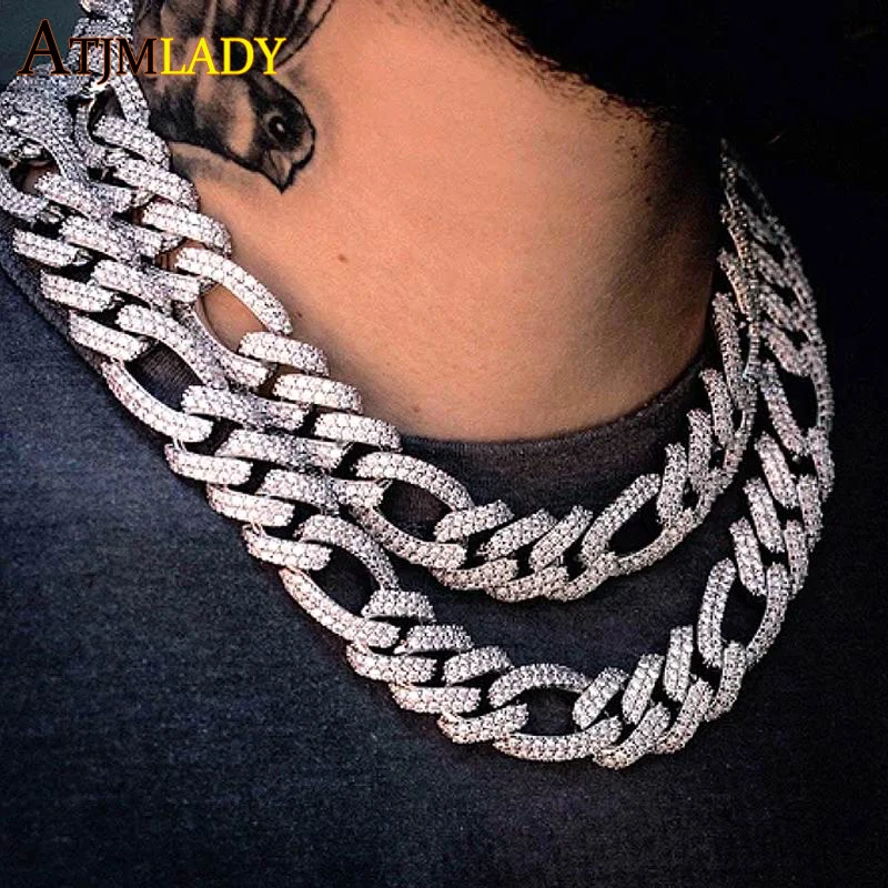 New 19MM Figaro Chain Cuban Necklace 