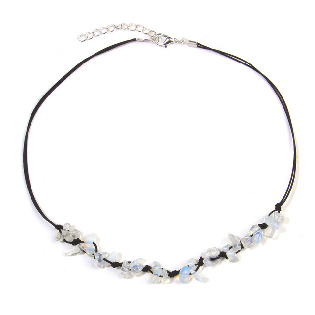 Stone Crystal Quartz Chip Necklace Beaded Handmade Fashion Necklace For Women Jewelry Fairycore Witchy Party Gifts