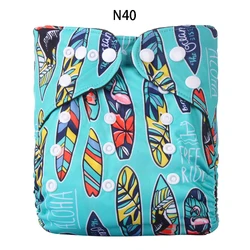 Couches en tissu de coton lavable et réutilisable pour bébé de 0 à 3 ans, écologique, ajustable, imperméable, charbon de bambou 