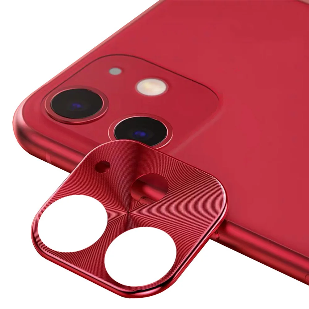Red Новинка для iPhone 11 6,1 дюйма, металлическая рамка, полное покрытие, стекло, Защита камеры, сотовый телефон, объектив, экран, защита от царапин - Цвет: Red