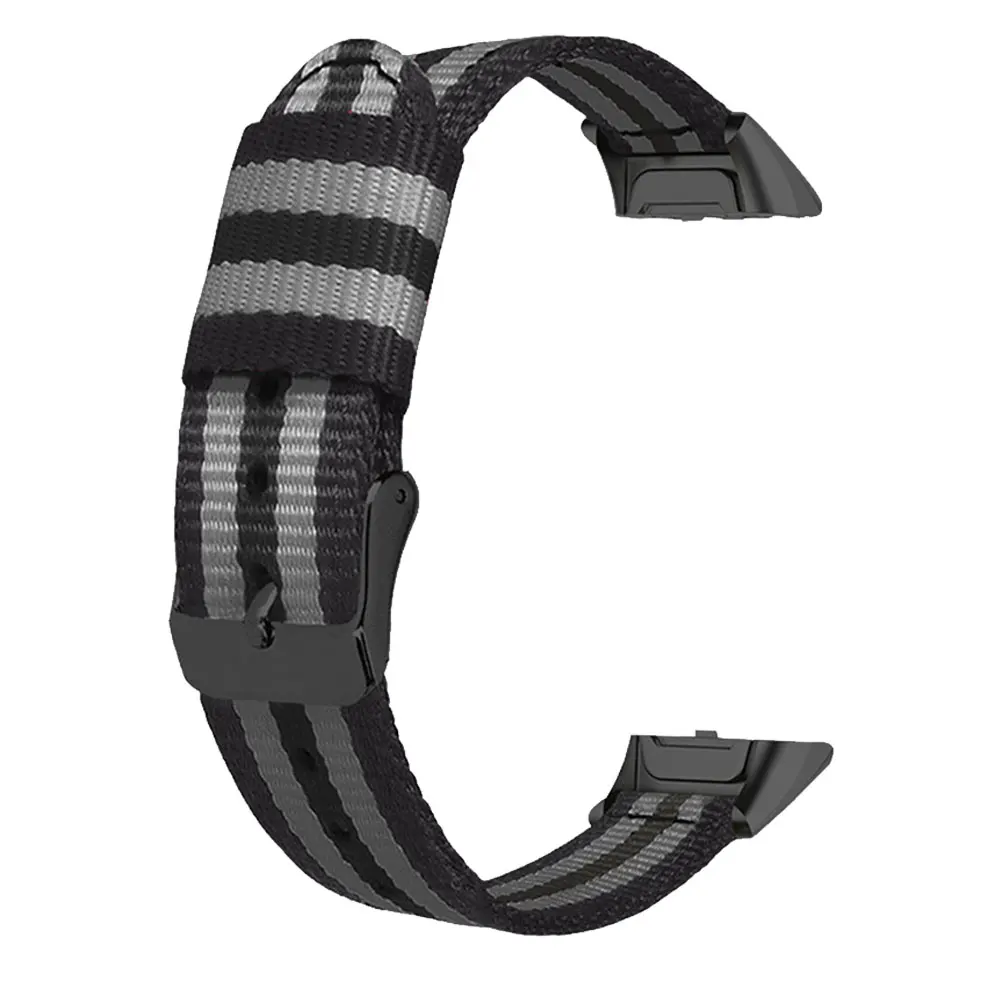 Мягкий нейлоновый материал спортивный ремешок для часов для samsung Galaxy Fit SM-R370 ремешок для часов полоса Печатный сменный Браслет - Цвет: Black gray