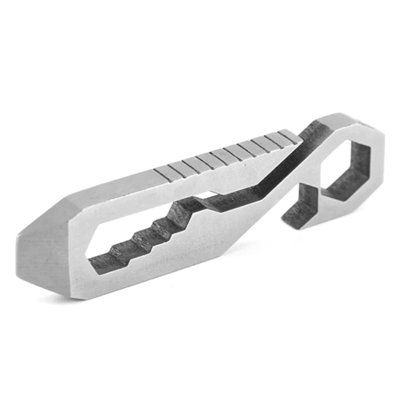 

8 in 1 Stainless Steel Carabiner Clip Bottle Opener Keychain Ring Multifunction EDC Card Kit Outdoor Tools Climbing Accessories