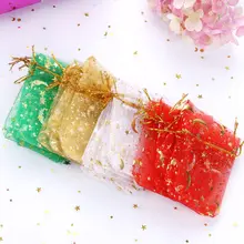 10 шт. Рождественский Подарочный шнурок мешок звезда Луна органза свадебный подарок мешок шнурок ювелирные изделия конфеты пакет вечерние украшения