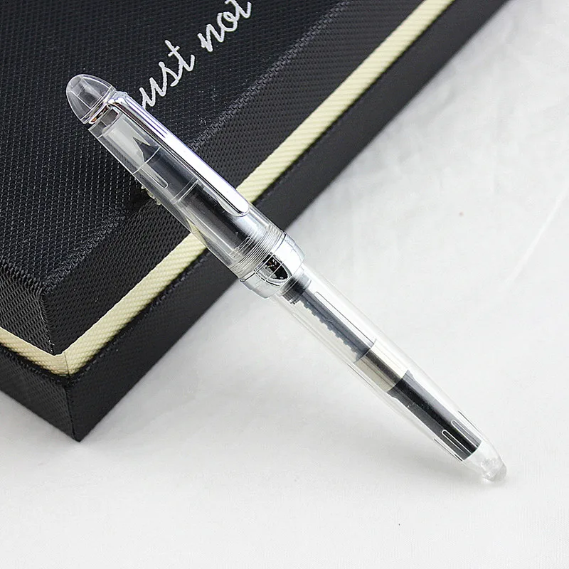 UK! JINHAO #992 Black Opaque Lightweight Plastic Fountain Pen Fine Nib GT 