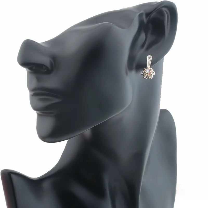 Dangle Earrings Drop Earrings Flower Earrings FJ Women Girls White Flowers 585 Rose Gold Color Dangle Drop Earrings