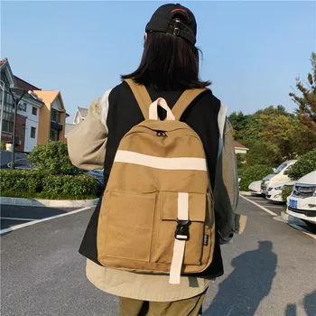 

2020 new Korean shoulder bag women's casual girl schoolbag literary couple backpack simple ladies bag