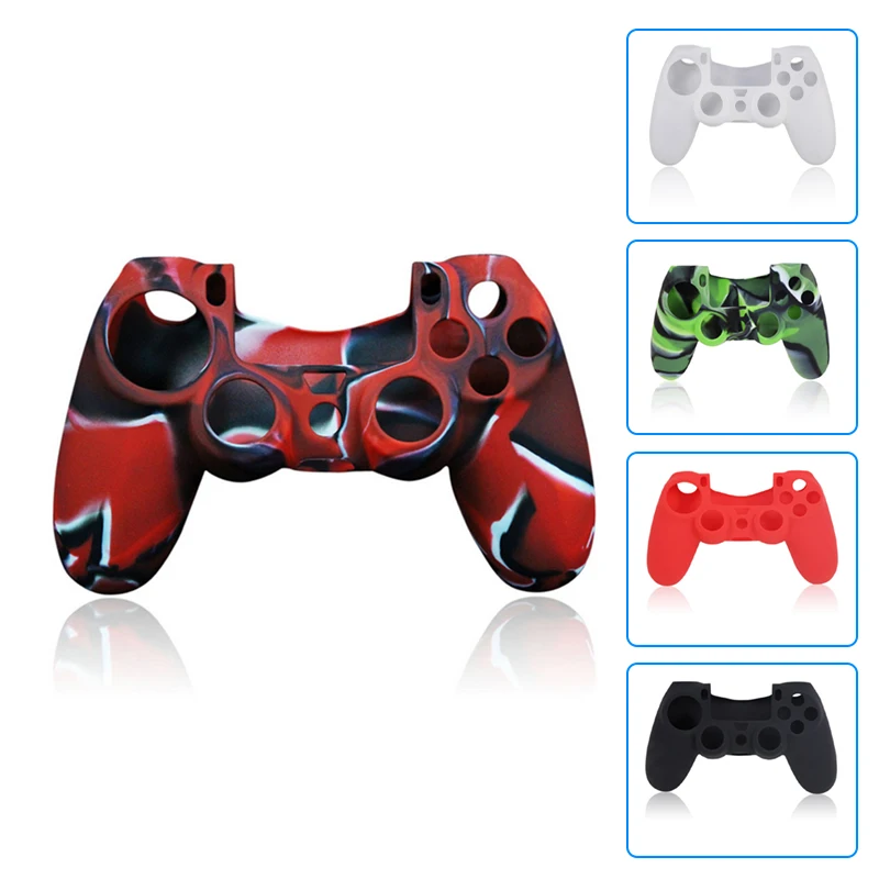 

Camouflage Silicone Protective Skin Case Cover Skin Protector for Wireless PS 4 Controllers Sony PlayStation 4 Gamepad Full Set