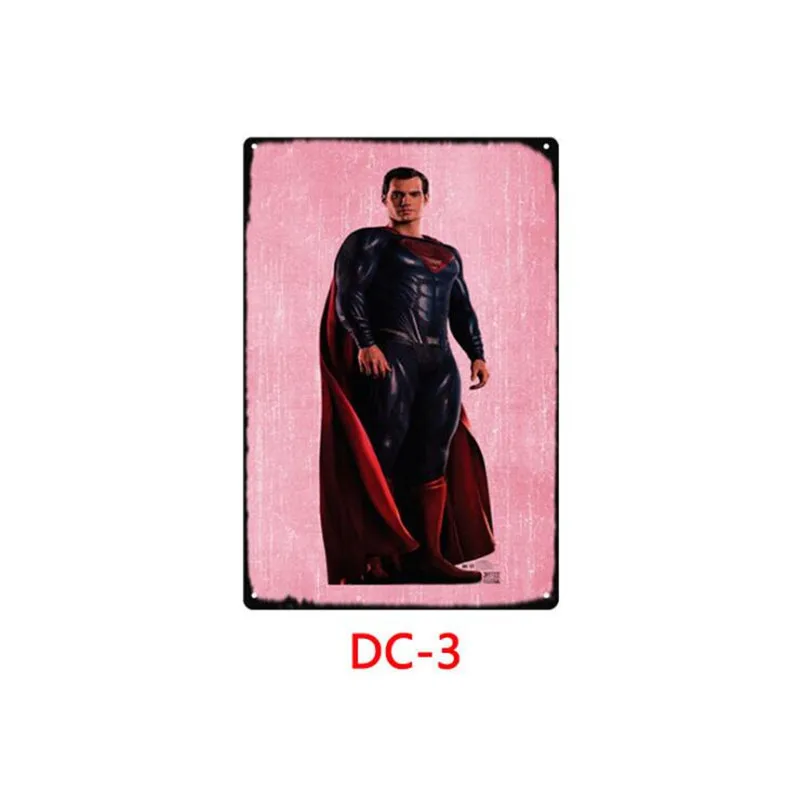 DC Hero Comic Бэтмен Супермен металлический знак Ретро металлический оловянный плакат с подписью доска для паба металлический винтажный домашний декор настенное искусство бар украшение