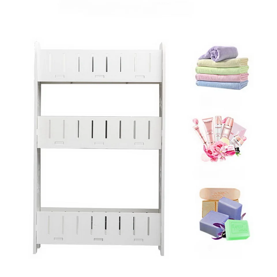 Cosmetic storage Toilet shelf bathroom vanity suction storage shelf wall hanging free punch suction wall stand kitchen organizer