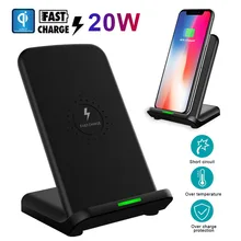 20 Вт Qi Быстрое беспроводное зарядное устройство для samsung S8 S9 Plus huawei P30 Pro iPhone 10 Pro Max Xiaomi 9 Qi Быстрое беспроводное зарядное устройство для зарядки