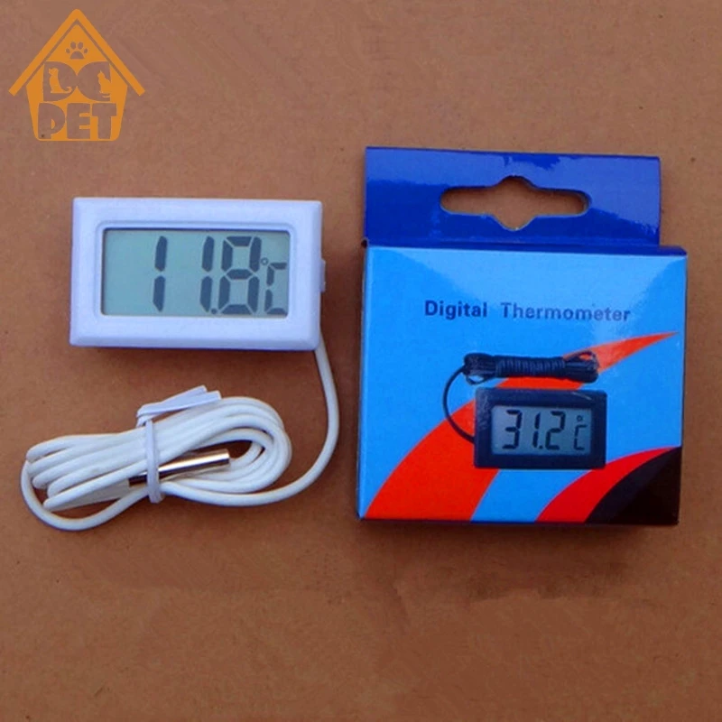

1 PCS Quality LCD Digital Temperature Meter Controller for Freezer Indoor Outdoor Thermometer with 1 Meter Cable With Retail Box