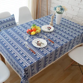 

Home Kitchen Cotton Linen Art Tablecloth Household Oilproof Cafe Shoot Background Table Cover Waterproof Printing Table Cloth