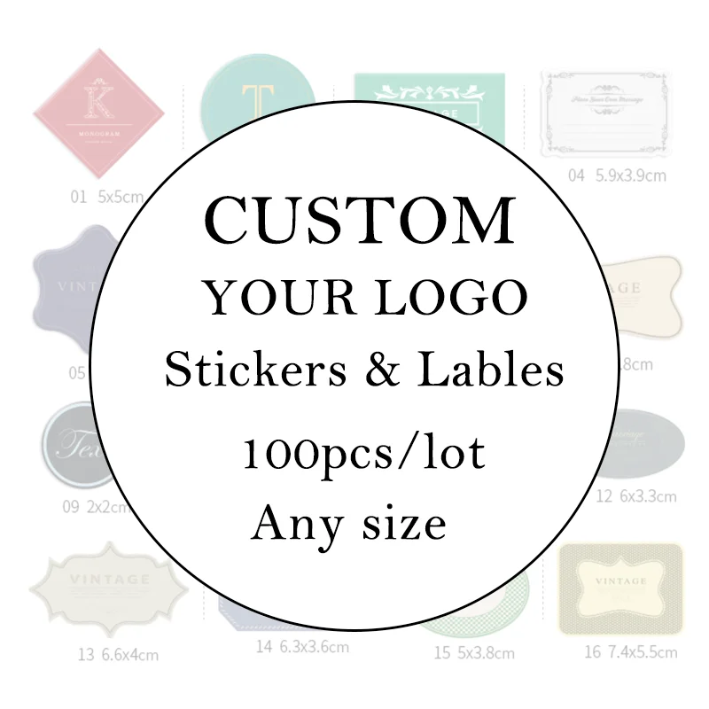 

Handmade Custom Round Label Customer Personalized Office Shop Name Logo Label Sticker Paper Adhensive