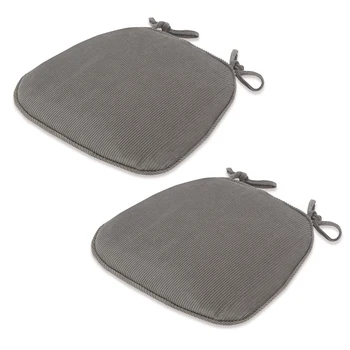 

2pcs Kitchen Winter With Ties Removable Students Non Slip Seat Cushion Chair Sofa Portable Thicken Corduroy Pad Home Office