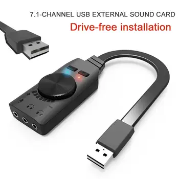 

New Virtual 7.1-Channel USB Sound Card Adapter External 2.0 Audio Stereo Sound Card Converter 3.5mm Headset PC Laptop Desktop