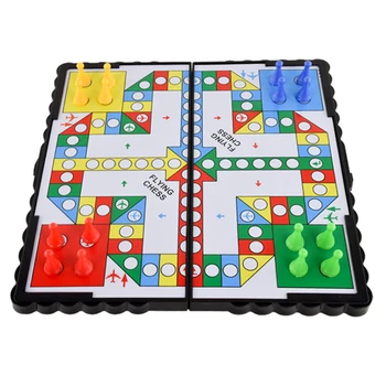 

21*21*2cm Flying Chess Mini Magnetic Travel Game Ludo Flying Chess Folding Flying Chess Portable Funny Family Game Hot Sale