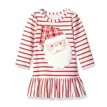 Прыжки метров Рождество единороги платья для девочек аппликация из хлопка с длинными рукавами платья для малышей Детская осенняя одежда платье принцессы