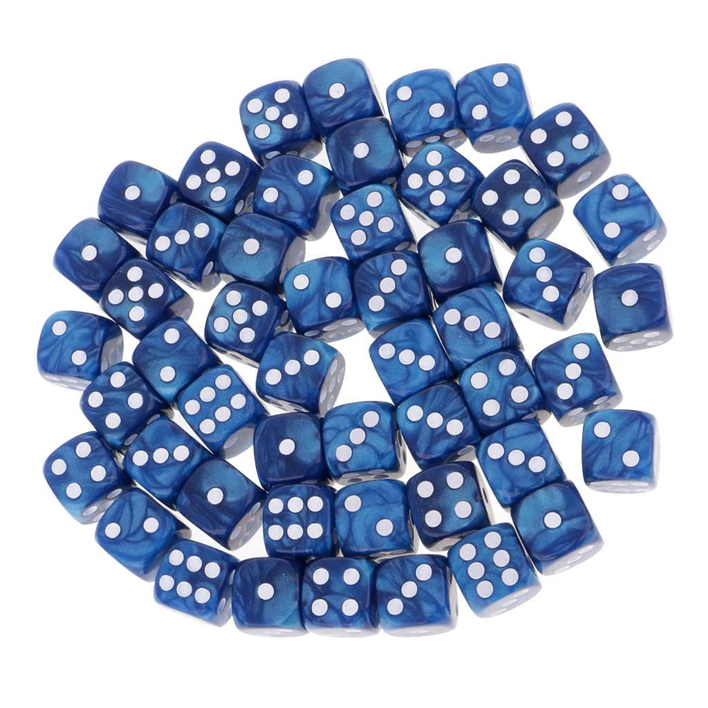 Set 50 Dadi Da Gioco 16 Mm 6 Facce - Colori Misti Vintage, Acrilico - Per Giochi Da Tavolo E Didattica