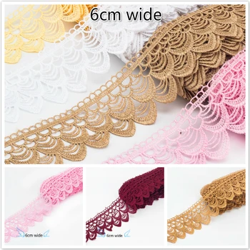 

High Quality Delicate Fish Scale Water Soluble Lace Embroidery Ribbon Clothes Skirt Curtains Trim Hat Scarf Sewing Accessories