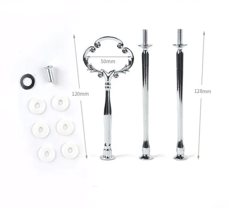 

Металлические 3 уровня Торт подставка ручки тарелка для торта центра ручки фитинги-фрукты толстолистовой ручка фитинги круглый ОБОРУДОВАНИЯ стержень SN