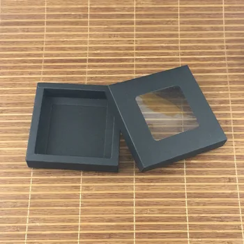 

48pcs/lot black Window PVC cupcake boxes New Style Single Cupcake Boxes For Party