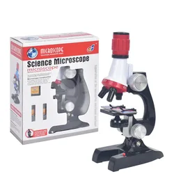 Kit de Microscope pour enfants, laboratoire scientifique, Microscope biologique à LED 100 1200X, jouets éducatifs pour enfants, Instruments optiques 