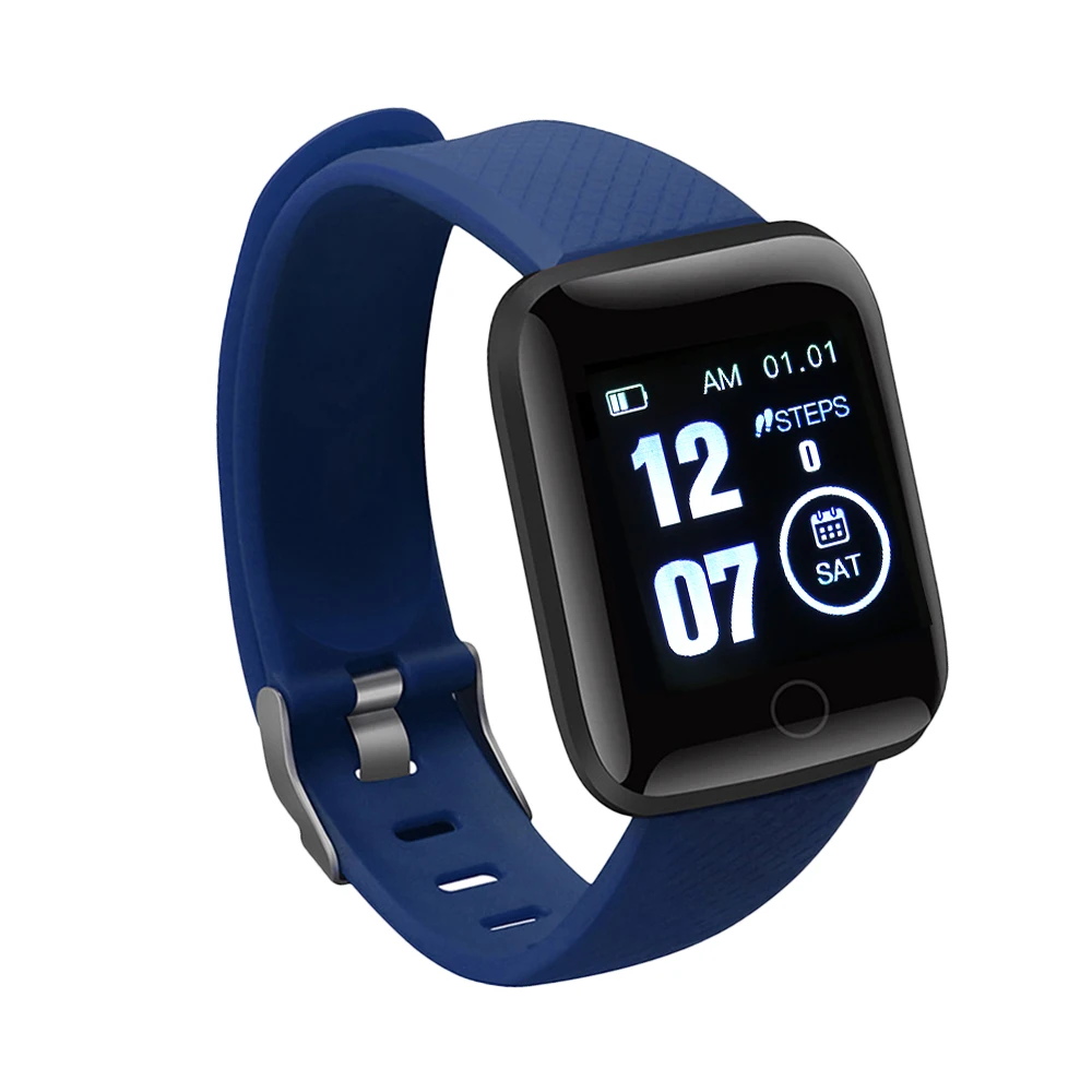 116 плюс умный Браслет D13 спортивный фитнес умный Браслет измерения артериального давления часы шагомер для смартфона часы - Цвет: Blue