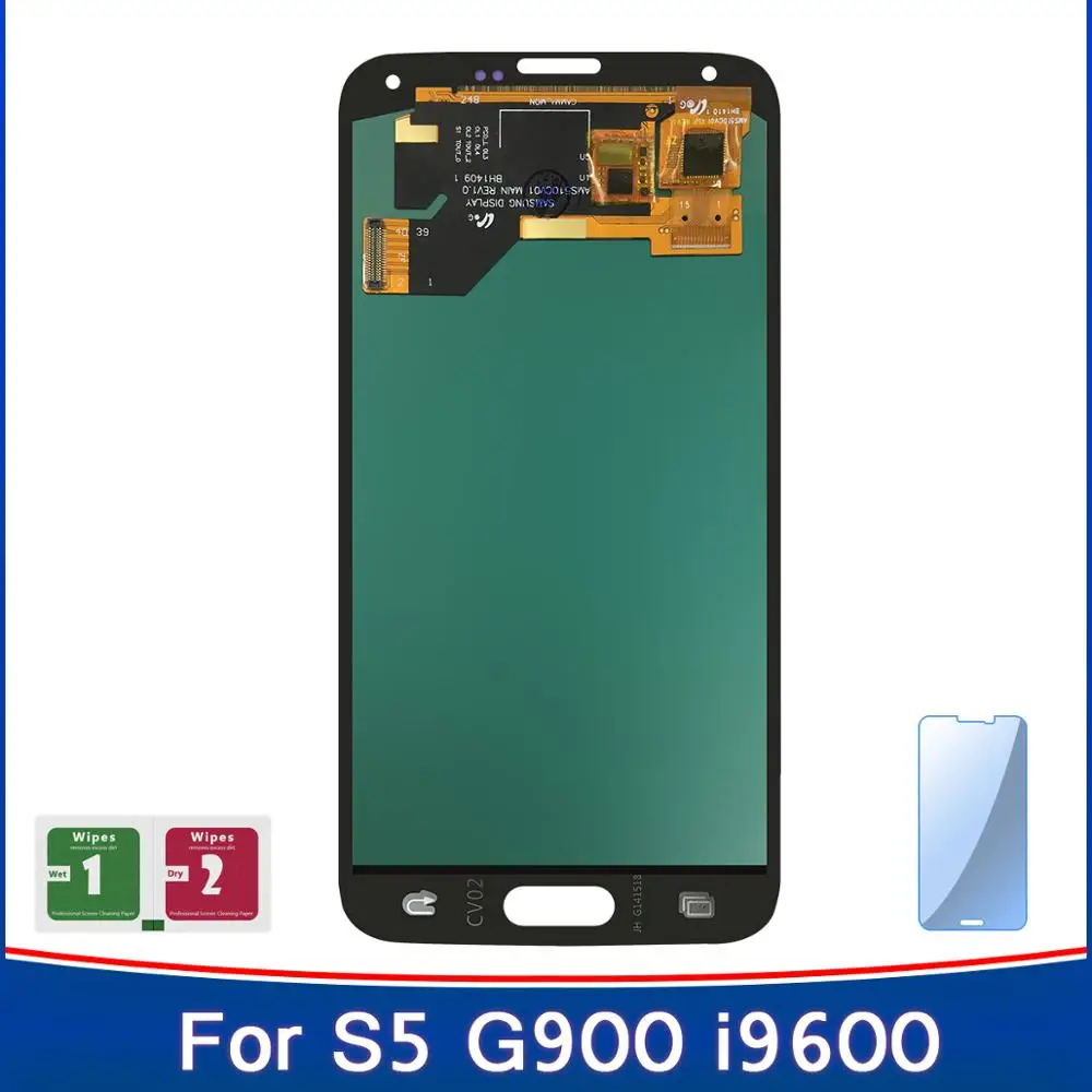 

Display For Samsung Galaxy S5 i9600 G900F G900H Adjustable Brightness LCD Touch Screen Sensor Panel High Quality Replacement