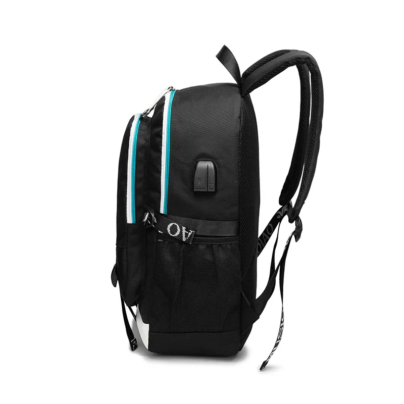 Мультфильм корги Печать USB Рюкзак Сумка школьная черная Mochila дорожные сумки рюкзак для ноутбука USB порт школьный рюкзак