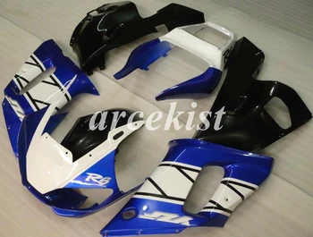 

4Gifts New ABS Motorcycle Full Fairings Kit Fit For YAMAHA YZF-R6 1998 1999 2000 2001 2002 98 99 00 01 02 body set Blue Black