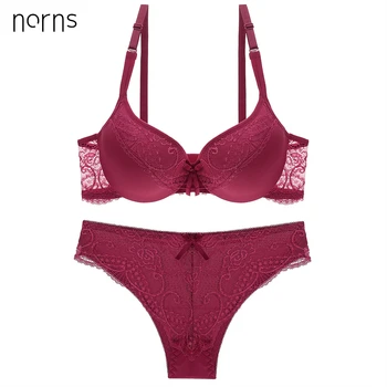 

Norns Lace Gather Bra Set Adjustable Underwear Push Up Lingerie Bralette Set