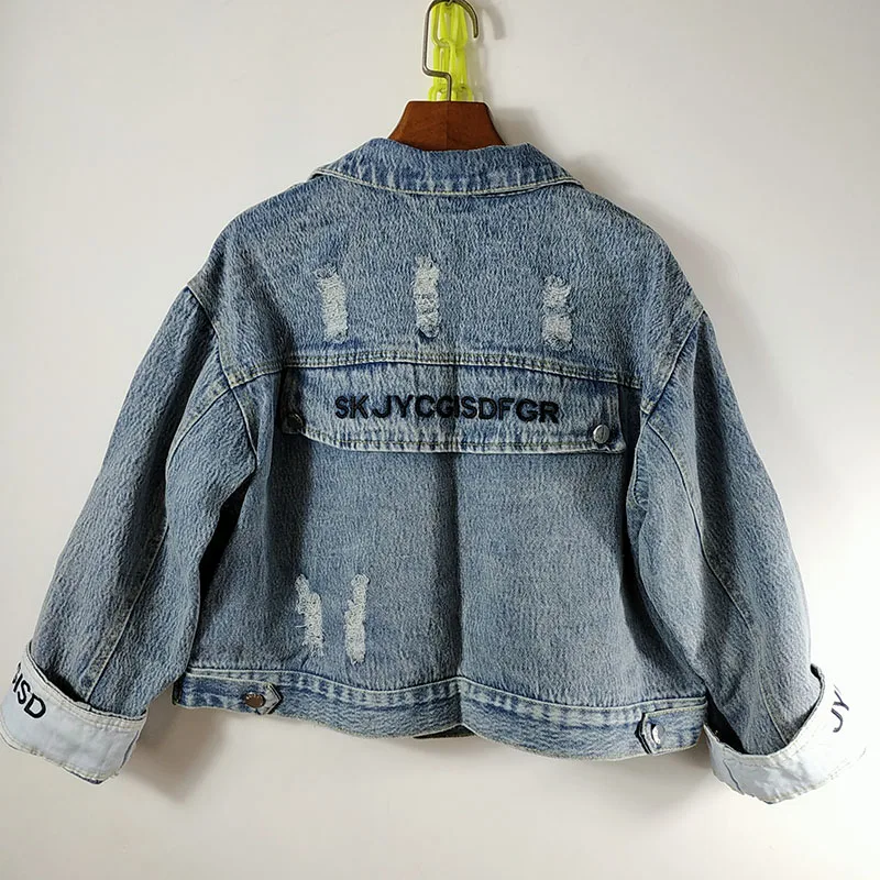 2020 Vintage Letter Embroidery Jean Jacket Women Fashion Korean Spring Summer Short Denim Coat Cow Boy Jeans Bomber Women Jacket