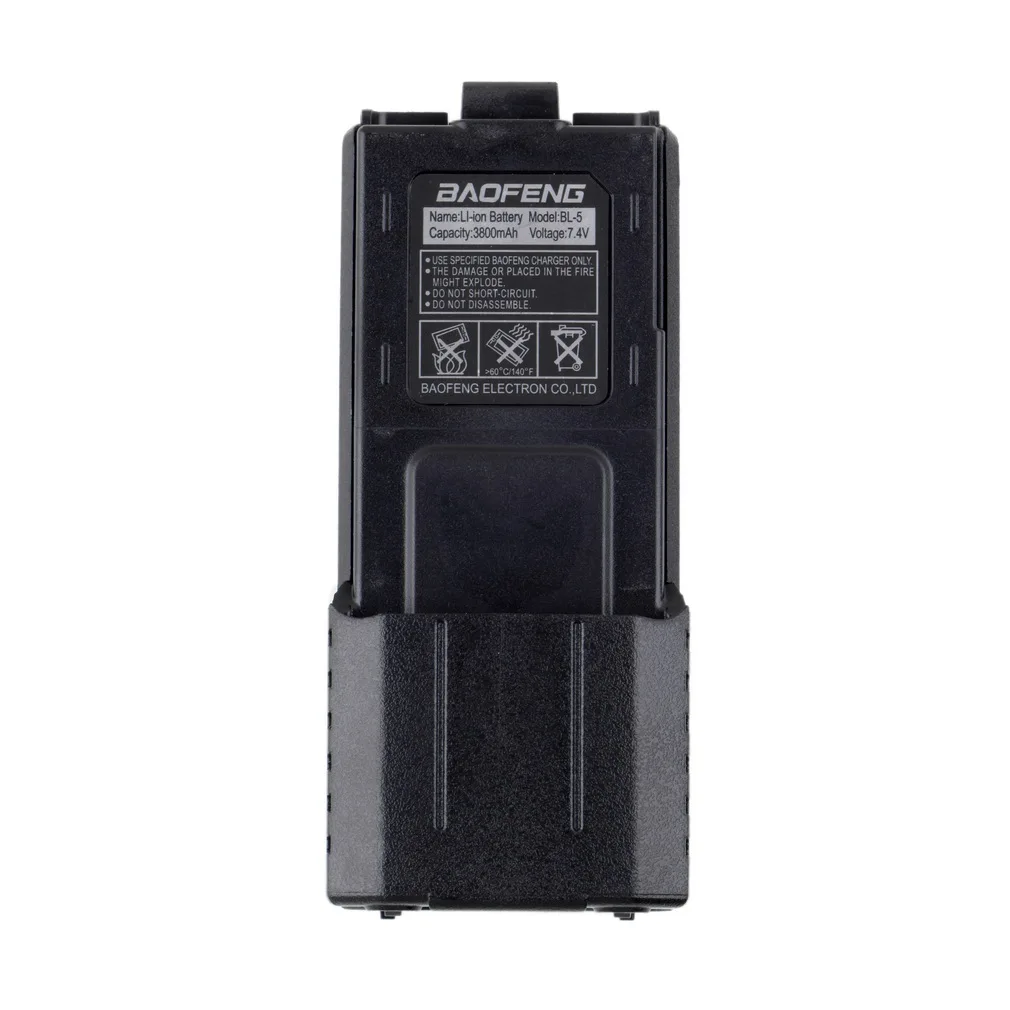 black Для Baofeng BL-5L 3800mah 7,4 v Расширенный Литий-ионный аккумулятор замена и резервная батарея питания для Baofeng UV-5R радио - Цвет: black