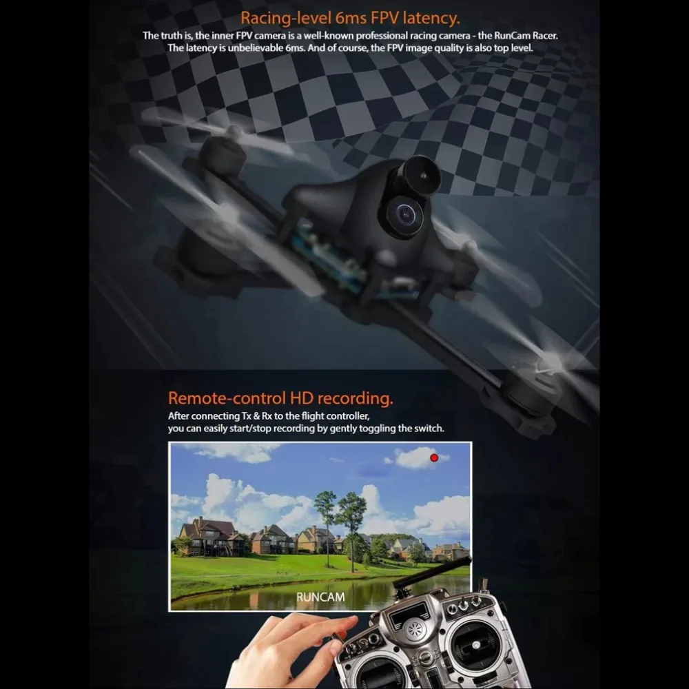 RunCam Hybrid FOV 145 градусов 4K 30fps HD Запись DVR двойной объектив Мини FPV камера Низкая задержка одна доска для RC гоночный Дрон
