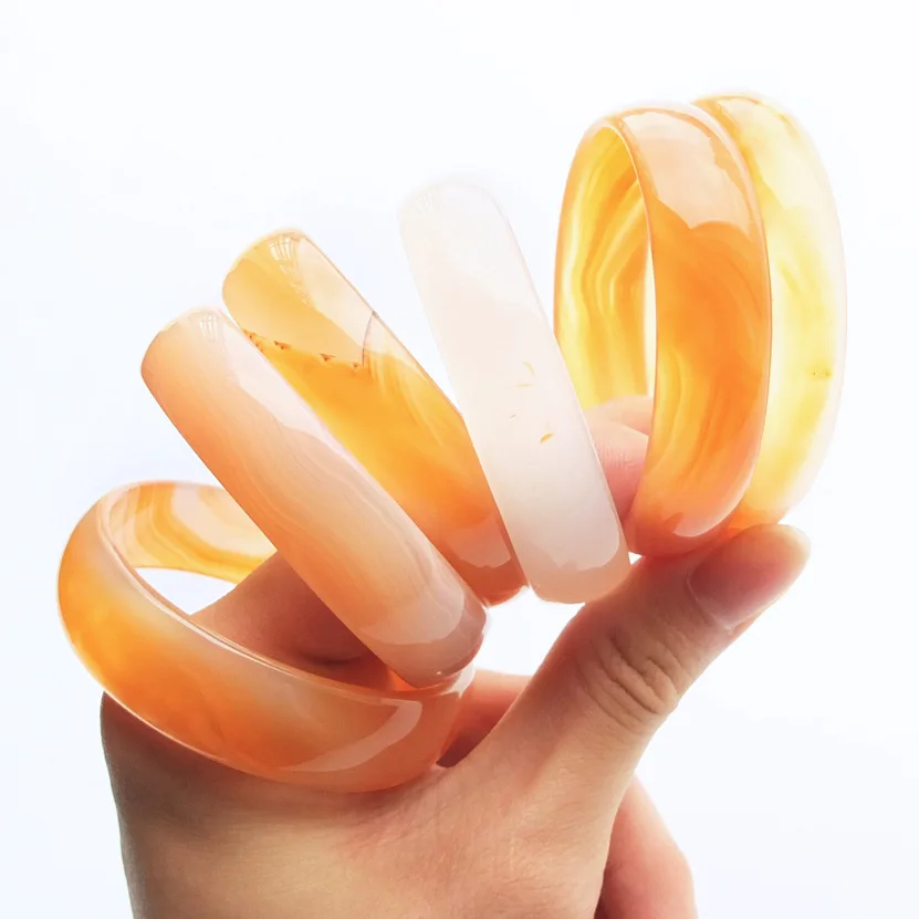 

Manufacturers Direct Selling Brazil Natural Agate Original Ribbon Pretty Color with Aquatic Plants Chalcedony Agate Bracelet Who