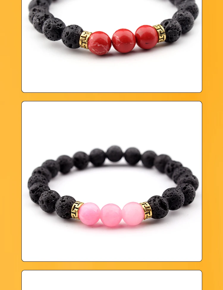 7 Gemstone Chakra Lava Rock Stone Prayer Bead Bracelet