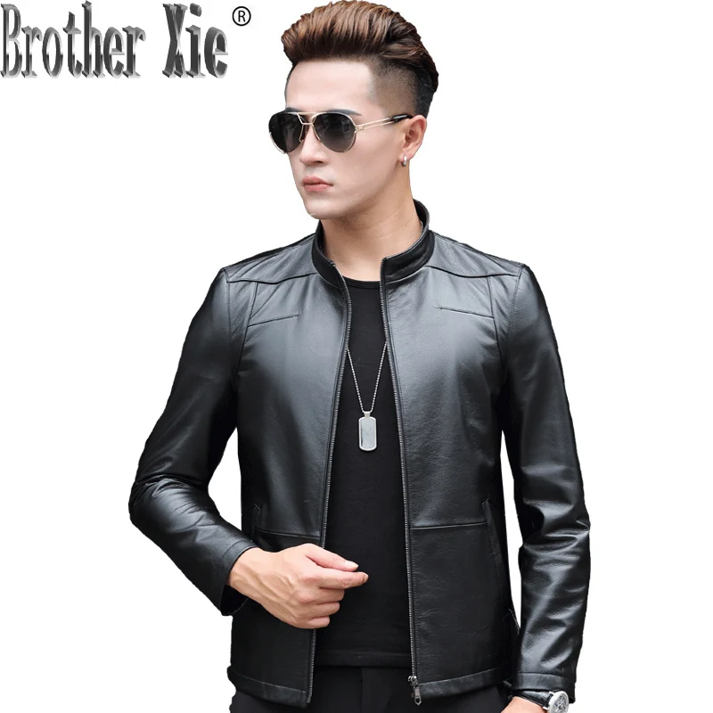 

Real Leather Jacket Spring Autumn Genuine Cow Leather Jacket Motorcycle Plus Size Coat Hombre P-1-7280-1 ZL326