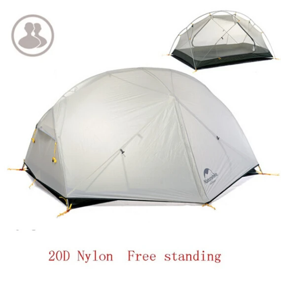 20D Gray Naturehike 3 сезона Mongar палатка 20D нейлоновая ткань двухслойная водонепроницаемая палатка для 2 человек NH17T007-M - Цвет: 20D Gray