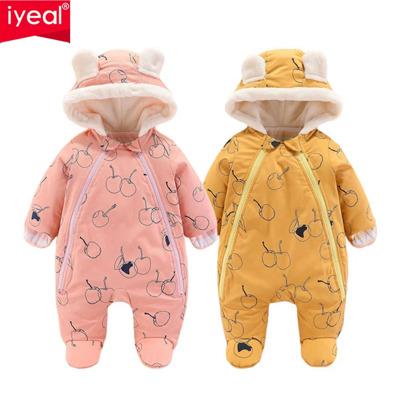IYEAL зимние детские комбинезоны из флиса с длинным рукавом Куртка для