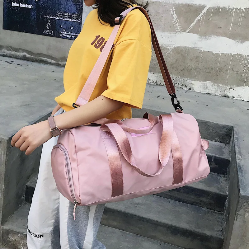 

2019 New Style Gym Bag Large Capacity Hand Short Trip Travel Shoulder Bag Wet And Dry Separation Strap Shoes Bit