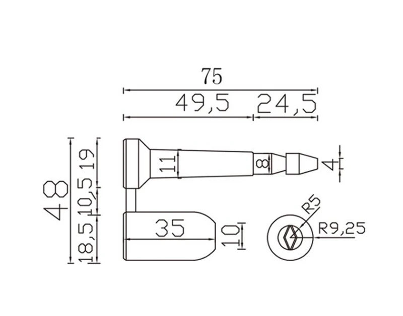 bloqueio recipiente selo ferroviário selo chumbo descartável
