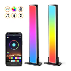 Barre de lumière LED RGB pour bureau, éclairage d'ambiance, contrôle du son et du rythme, lampe d'ambiance avec application, pour jeux PC, TV, films 